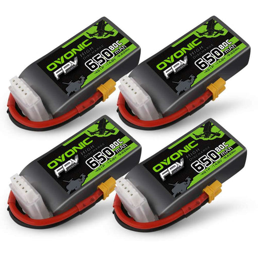 Ovonic 4S 650mAh 80C 14,8V XT30 Lipo Akku (4 St.)   LiPo24.de