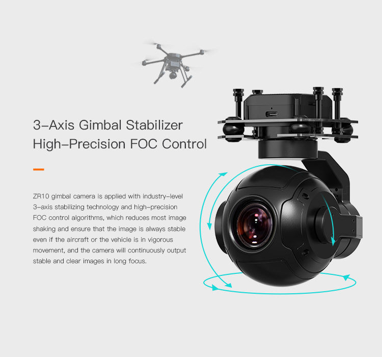 SIYI ZR10 2K 3 Achsen Gimbal Kamera 30x Zoom mit Ethernet