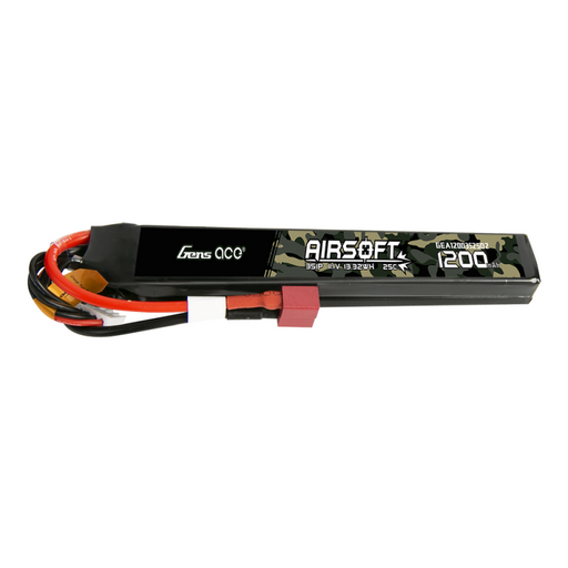 Gens Ace 25C 1200mAh 3S1P 11.1V Sattel Airsoft Gun Lipo Batterie mit T Stecker   LiPo24.de